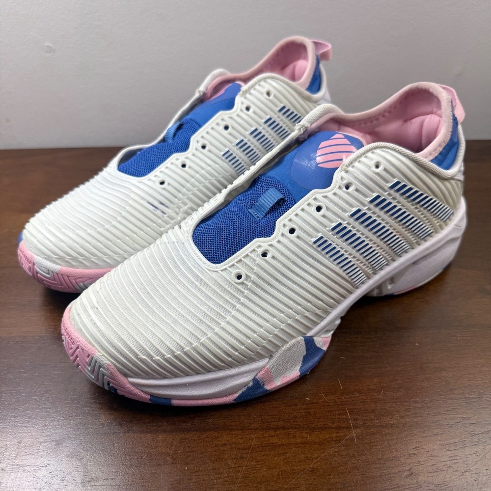 K-Swiss Hypercourt Supreme Womens 10 Tennis Shoes White Blue Pink 96614-969-M